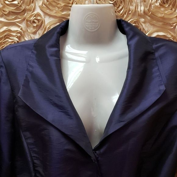 NWT 💜🖤 LAURA Purple Shimmer Evening Top/ Blouse - Picture 13 of 16